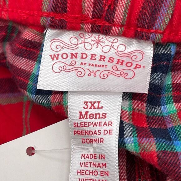 NWT WONDERSHOP Pajama Set Men's Sz 3XL Red Plaid Long Sleeve 100% Cotton Holiday - Picture 15 of 16